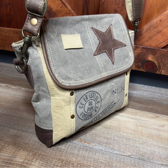 Myra Bag Star Leather Canvas Upcycled Crossbody Purse NWT - Picture 10 of 11